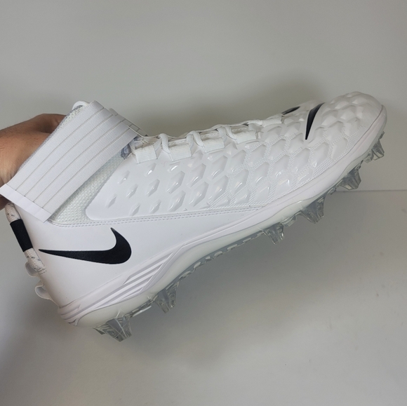 Nike Force Men's 13 Savage Pro 2 Sample White Black Football Cleats Lineman New - Picture 5 of 10